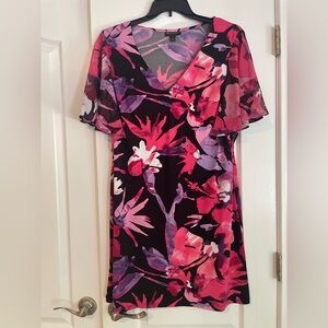 Black, Pink and Purple Floral Dress